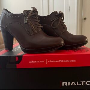 Rialto Dark Brown Lace-Up Heels